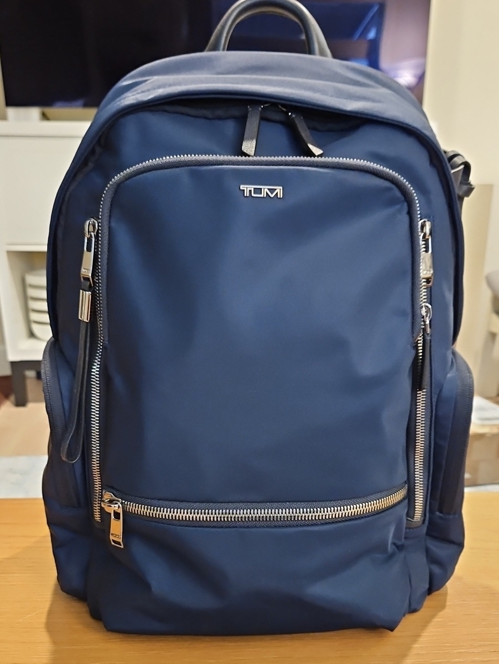 Tumi Dark Blue Backpack with Gunmetal Hardware